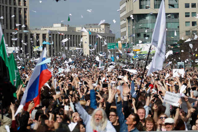 A Telegram blokkolása ellen tüntettek Moszkvában